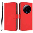 For Xiaomi 13 Ultra Skin Feel Solid Color Leather Phone Case with Lanyard(Red) - 2