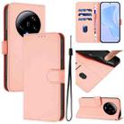 For Xiaomi 13 Ultra Skin Feel Solid Color Leather Phone Case with Lanyard(Pink) - 1