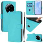 For Xiaomi 13 Ultra Skin Feel Solid Color Leather Phone Case with Lanyard(Lake Blue) - 1