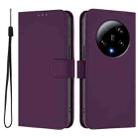 For Xiaomi 13 Ultra Skin Feel Solid Color Leather Phone Case with Lanyard(Violet) - 2