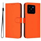 For Xiaomi 14 Skin Feel Solid Color Leather Phone Case with Lanyard(Orange) - 2