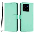 For Xiaomi 14 Skin Feel Solid Color Leather Phone Case with Lanyard(Mint Green) - 2