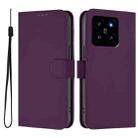 For Xiaomi 14 Skin Feel Solid Color Leather Phone Case with Lanyard(Violet) - 2