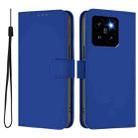 For Xiaomi 14 Pro 5G Global Skin Feel Solid Color Leather Phone Case with Lanyard(Dark Blue) - 2