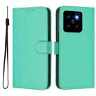 For Xiaomi 14 Pro 5G Global Skin Feel Solid Color Leather Phone Case with Lanyard(Green) - 2
