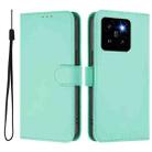 For Xiaomi 14 Pro 5G Global Skin Feel Solid Color Leather Phone Case with Lanyard(Mint Green) - 2