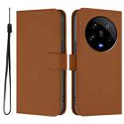 For Xiaomi 14 Ultra 5G Global Skin Feel Solid Color Leather Phone Case with Lanyard(Brown) - 2