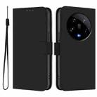 For Xiaomi 14 Ultra 5G Global Skin Feel Solid Color Leather Phone Case with Lanyard(Black) - 2