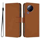 For Xiaomi Civi 3 5G Skin Feel Solid Color Leather Phone Case with Lanyard(Brown) - 2