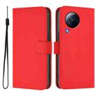For Xiaomi Civi 3 5G Skin Feel Solid Color Leather Phone Case with Lanyard(Red) - 2