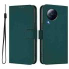 For Xiaomi Civi 3 5G Skin Feel Solid Color Leather Phone Case with Lanyard(Dark Green) - 2
