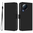 For Xiaomi Civi 3 5G Skin Feel Solid Color Leather Phone Case with Lanyard(Black) - 2