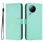 For Xiaomi Civi 3 5G Skin Feel Solid Color Leather Phone Case with Lanyard(Mint Green) - 2