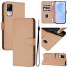 For Xiaomi Civi 1S Skin Feel Solid Color Leather Phone Case with Lanyard(Nude) - 1