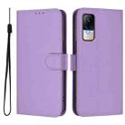 For Xiaomi Civi 1S Skin Feel Solid Color Leather Phone Case with Lanyard(Lavender Purple) - 2