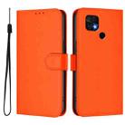 For Xiaomi Poco C40 Skin Feel Solid Color Leather Phone Case with Lanyard(Orange) - 2