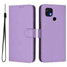 For Xiaomi Poco C40 Skin Feel Solid Color Leather Phone Case with Lanyard(Lavender Purple) - 2