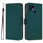 For Xiaomi Poco C40 Skin Feel Solid Color Leather Phone Case with Lanyard(Dark Green) - 2