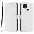 For Xiaomi Poco C40 Skin Feel Solid Color Leather Phone Case with Lanyard(White) - 2