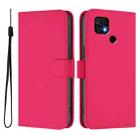 For Xiaomi Poco C40 Skin Feel Solid Color Leather Phone Case with Lanyard(Rose Red) - 2