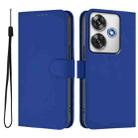 For Xiaomi Poco F6 5G Skin Feel Solid Color Leather Phone Case with Lanyard(Dark Blue) - 2