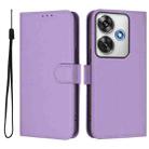 For Xiaomi Poco F6 5G Skin Feel Solid Color Leather Phone Case with Lanyard(Lavender Purple) - 2