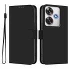 For Xiaomi Poco F6 5G Skin Feel Solid Color Leather Phone Case with Lanyard(Black) - 2