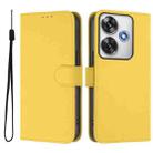 For Xiaomi Poco F6 5G Skin Feel Solid Color Leather Phone Case with Lanyard(Lemon Yellow) - 2