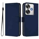 For Xiaomi Poco F6 5G Skin Feel Solid Color Leather Phone Case with Lanyard(Navy Blue) - 2