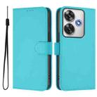 For Xiaomi Poco F6 5G Skin Feel Solid Color Leather Phone Case with Lanyard(Lake Blue) - 2