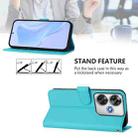 For Xiaomi Poco F6 5G Skin Feel Solid Color Leather Phone Case with Lanyard(Lake Blue) - 3