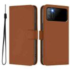 For Xiaomi Poco M3 Skin Feel Solid Color Leather Phone Case with Lanyard(Brown) - 2