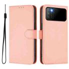 For Xiaomi Poco M3 Skin Feel Solid Color Leather Phone Case with Lanyard(Pink) - 2