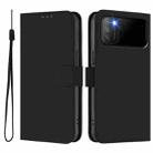 For Xiaomi Poco M3 Skin Feel Solid Color Leather Phone Case with Lanyard(Black) - 2