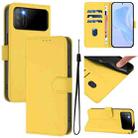 For Xiaomi Poco M3 Skin Feel Solid Color Leather Phone Case with Lanyard(Lemon Yellow) - 1