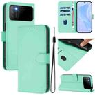 For Xiaomi Poco M3 Skin Feel Solid Color Leather Phone Case with Lanyard(Mint Green) - 1