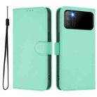For Xiaomi Poco M3 Skin Feel Solid Color Leather Phone Case with Lanyard(Mint Green) - 2