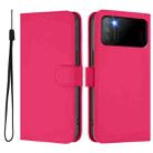 For Xiaomi Poco M3 Skin Feel Solid Color Leather Phone Case with Lanyard(Rose Red) - 2