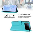 For Xiaomi Poco M3 Skin Feel Solid Color Leather Phone Case with Lanyard(Lake Blue) - 3