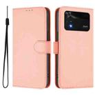 For Xiaomi Poco M4 Pro 4G Skin Feel Solid Color Leather Phone Case with Lanyard(Pink) - 2