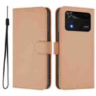 For Xiaomi Poco M4 Pro 4G Skin Feel Solid Color Leather Phone Case with Lanyard(Nude) - 2