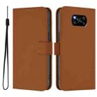 For Xiaomi Poco X3 Pro / X3 NFC / X3 Skin Feel Solid Color Leather Phone Case with Lanyard(Brown) - 2