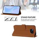 For Xiaomi Poco X3 Pro / X3 NFC / X3 Skin Feel Solid Color Leather Phone Case with Lanyard(Brown) - 3