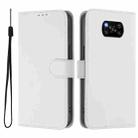 For Xiaomi Poco X3 Pro / X3 NFC / X3 Skin Feel Solid Color Leather Phone Case with Lanyard(White) - 2