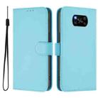 For Xiaomi Poco X3 Pro / X3 NFC / X3 Skin Feel Solid Color Leather Phone Case with Lanyard(Sky Blue) - 2