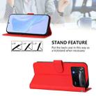 For Xiaomi Poco X4 Pro 5G Skin Feel Solid Color Leather Phone Case with Lanyard(Red) - 3