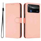 For Xiaomi Poco X4 Pro 5G Skin Feel Solid Color Leather Phone Case with Lanyard(Pink) - 2