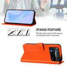 For Xiaomi Poco X4 Pro 5G Skin Feel Solid Color Leather Phone Case with Lanyard(Orange) - 3