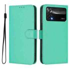 For Xiaomi Poco X4 Pro 5G Skin Feel Solid Color Leather Phone Case with Lanyard(Green) - 2