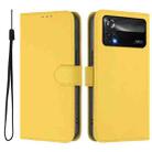 For Xiaomi Poco X4 Pro 5G Skin Feel Solid Color Leather Phone Case with Lanyard(Lemon Yellow) - 2